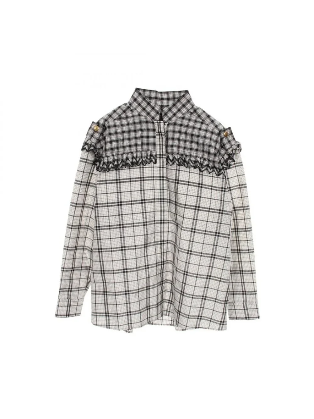 Louis Vuitton Check Lace Long Sleeve Mq5 Cotton Shirt
